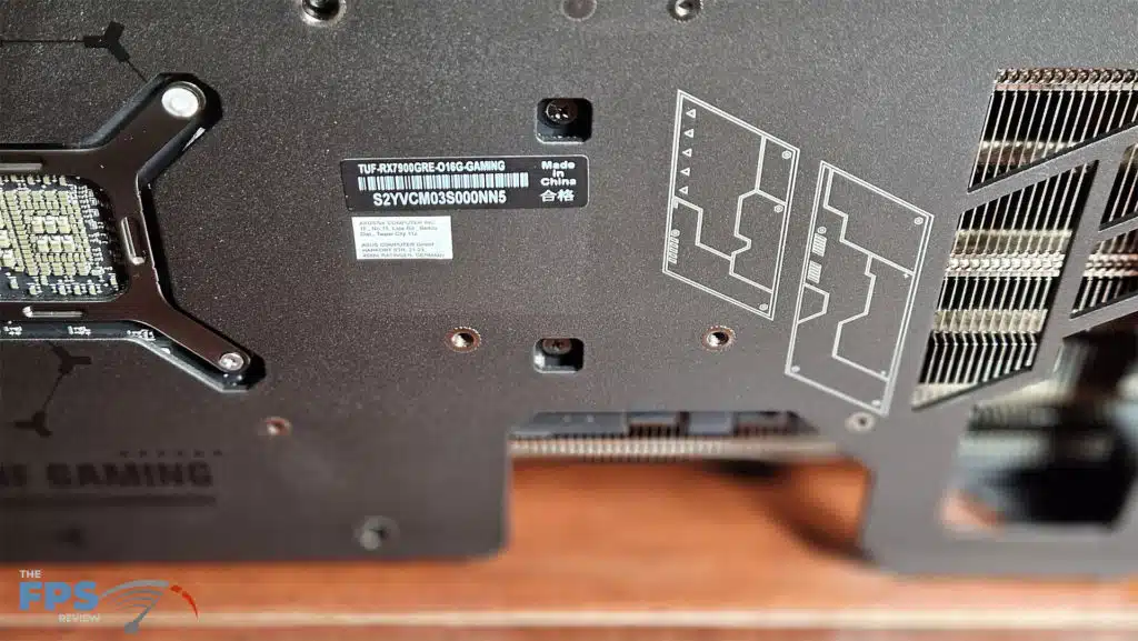 ASUS TUF Gaming Radeon RX 7900 GRE OC Edition: card serial