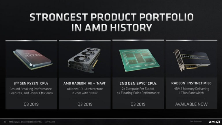 AMD: 3rd-Gen Ryzen CPUs, 7nm “Navi” GPUs Launching Q3