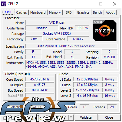 CPU-Z for Ryzen 9 3900X CPU