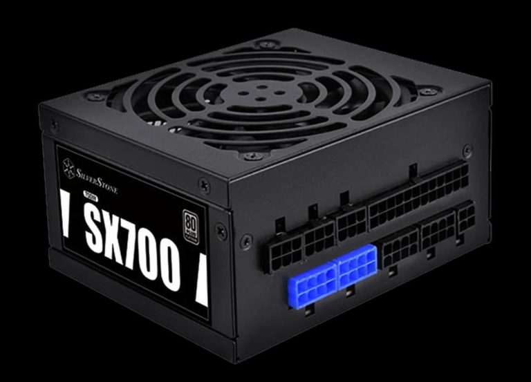 silverstone sx700-pt power supply on dark background