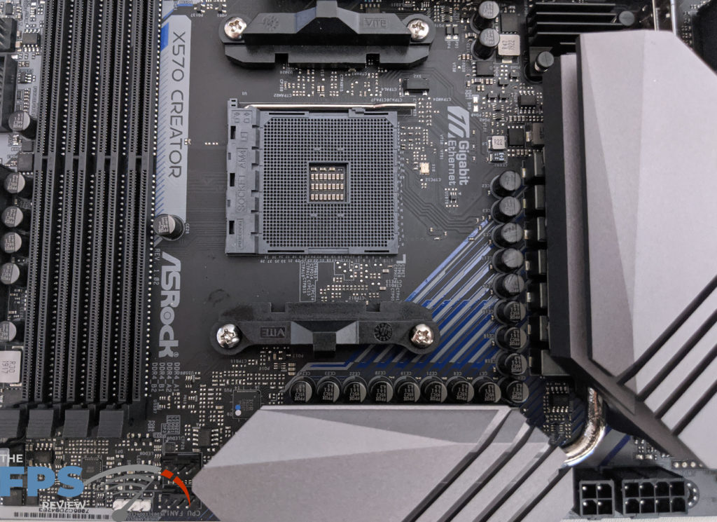 ASRock X570 Creator Motherboard CPU Socket and VRM