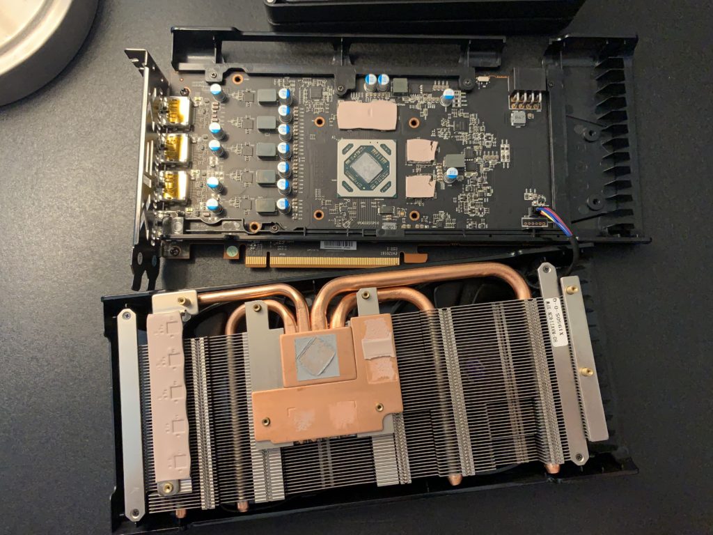 XFX Radeon RX 5500 XT THICC II Pro video card disassembled 