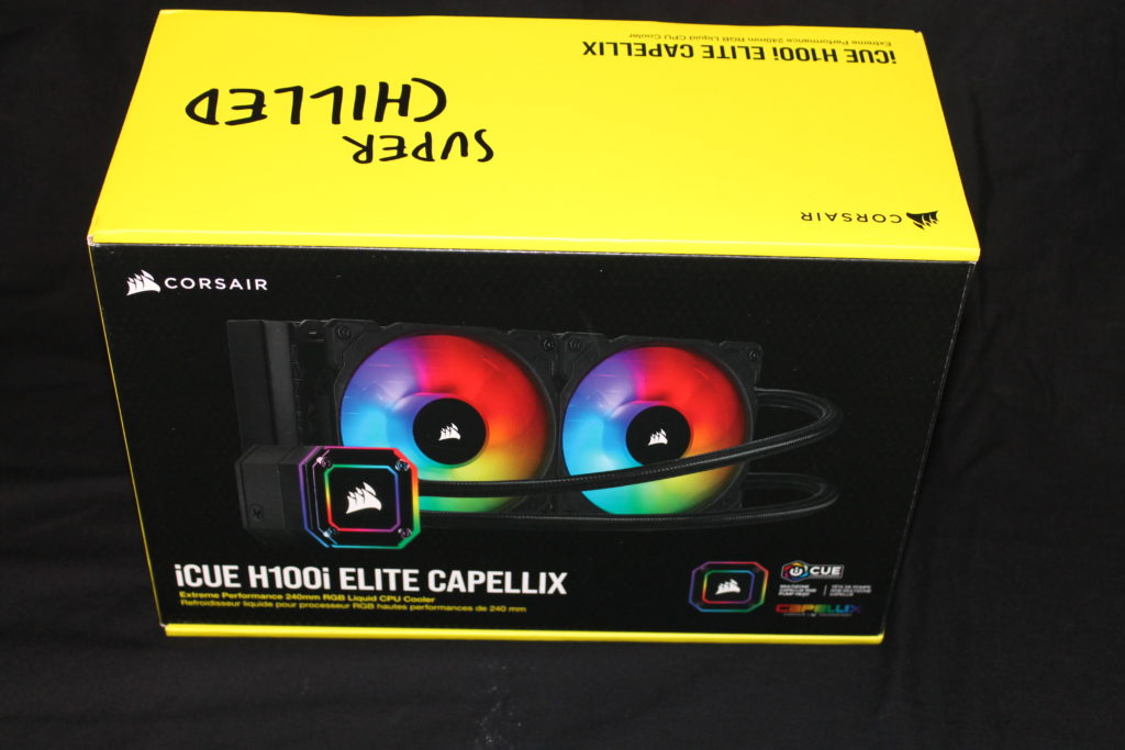 Corsair iCUE H100i ELITE CAPELLIX Box Top Angle