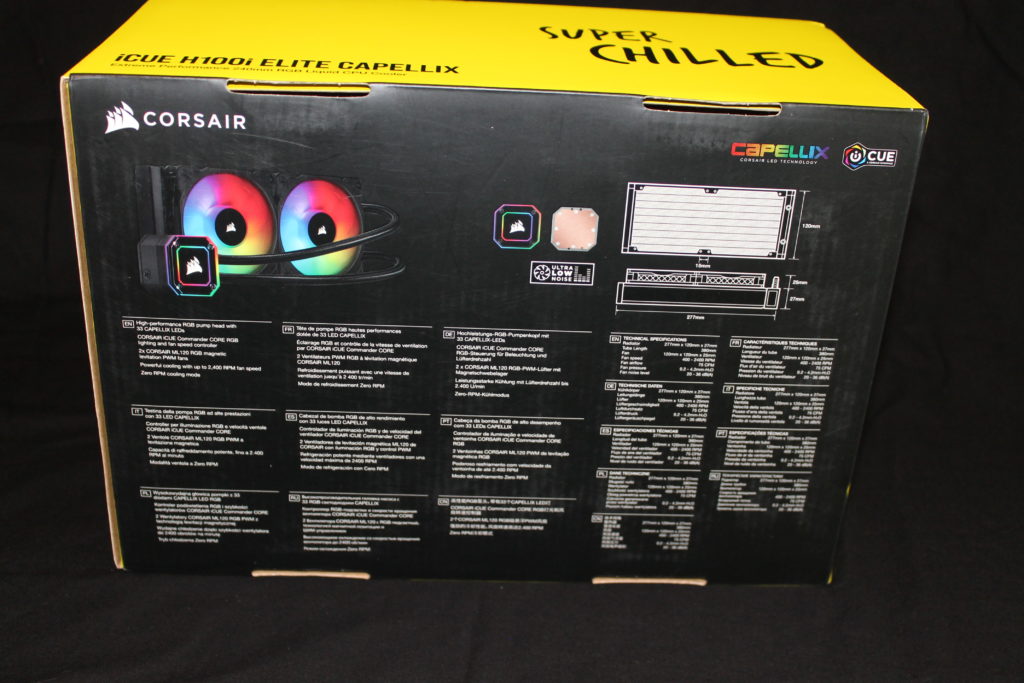 Corsair iCUE H100i ELITE CAPELLIX Box Back