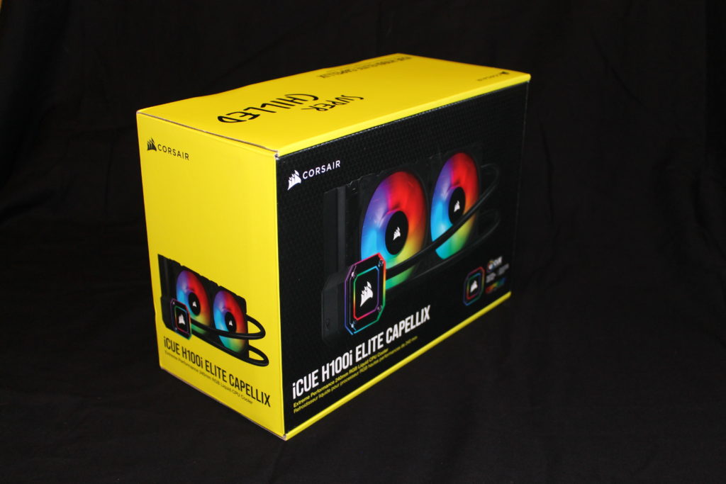 Corsair iCUE H100i ELITE CAPELLIX Box Side Angle