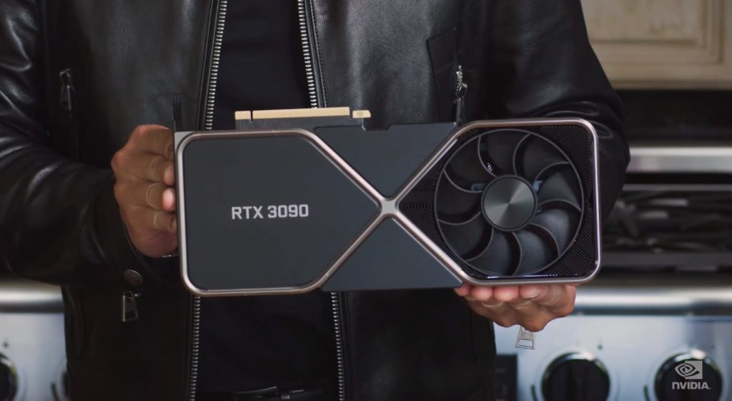 GEFORCE RTX 3090 held by Jensen Huang