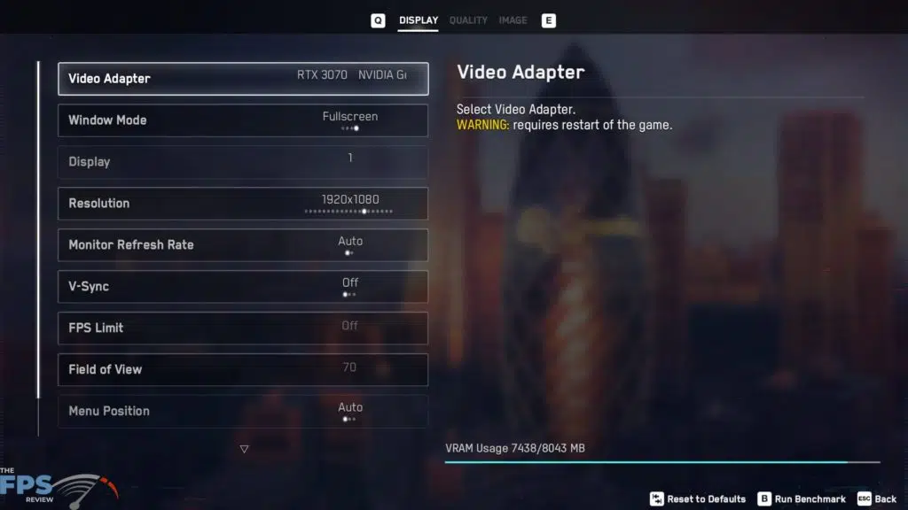 Watch Dogs Legion Display Settings Game Menu