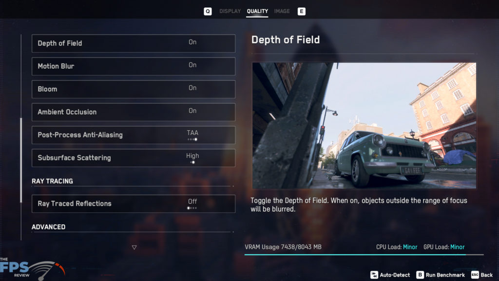 Watch Dogs Legion Graphics Menu