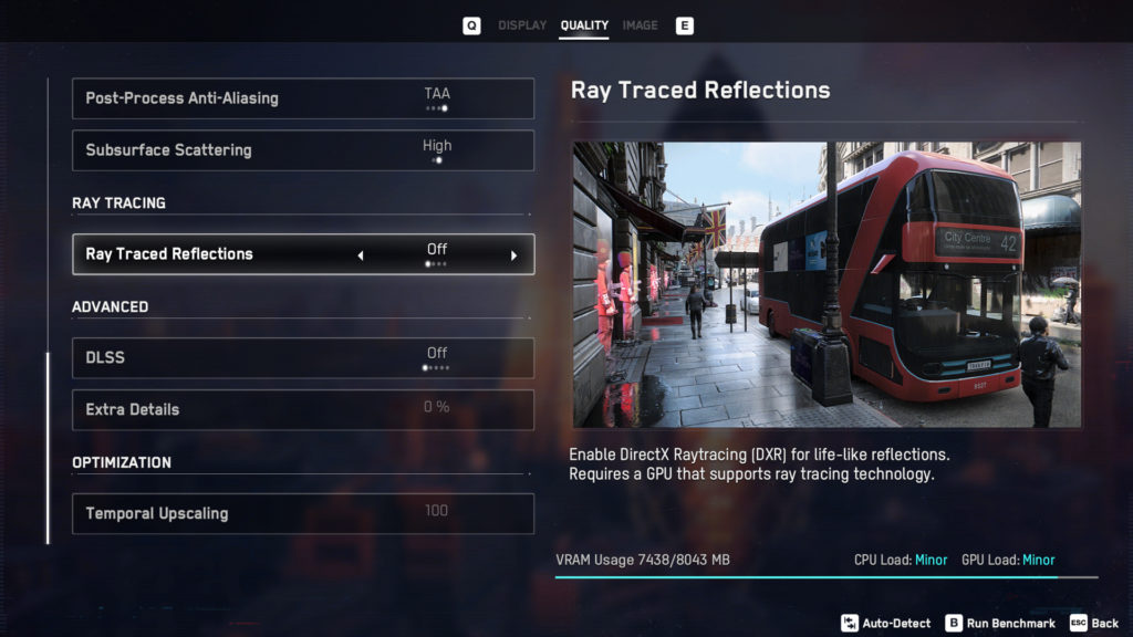 Watch Dogs Legion Graphics Menu Ray Tracing