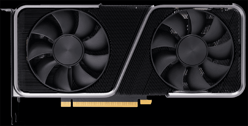 NVIDIA GeForce RTX 3070 Founders Edition Video Card Prominent on Black Background