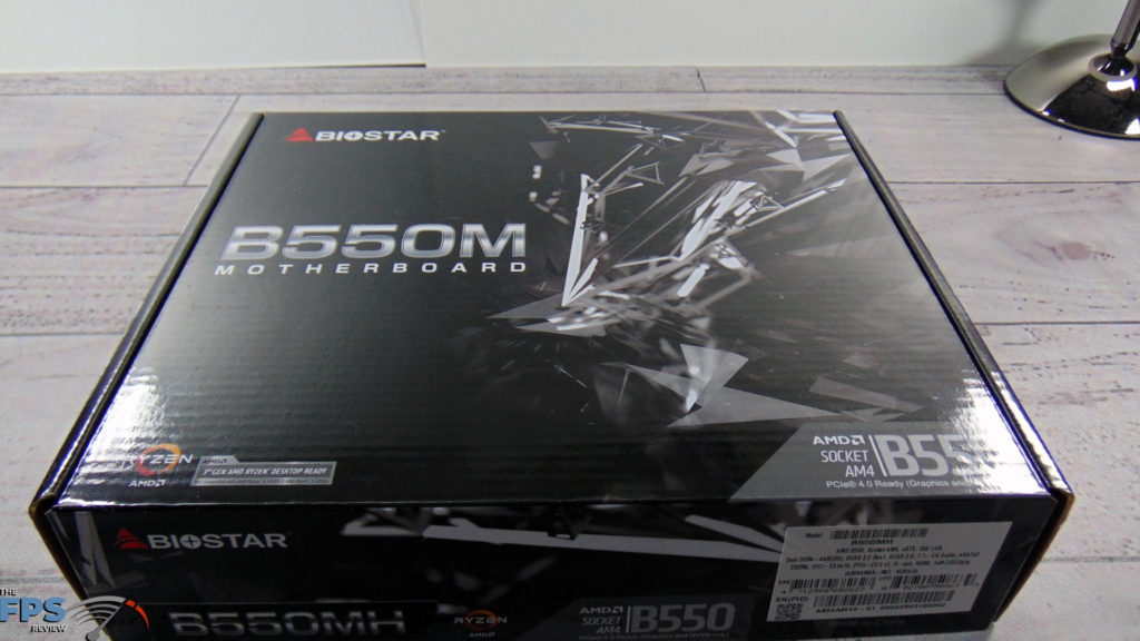 BIOSTAR B550MH Motherboard Front of Box