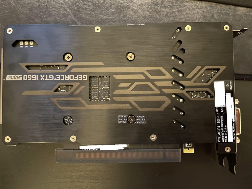 EVGA GeForce GTX 1650 SUPER SC ULTRA Gaming Metal Backplate
