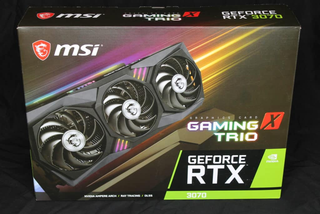 MSI GeForce RTX 3070 GAMING X TRIO Box Front View
