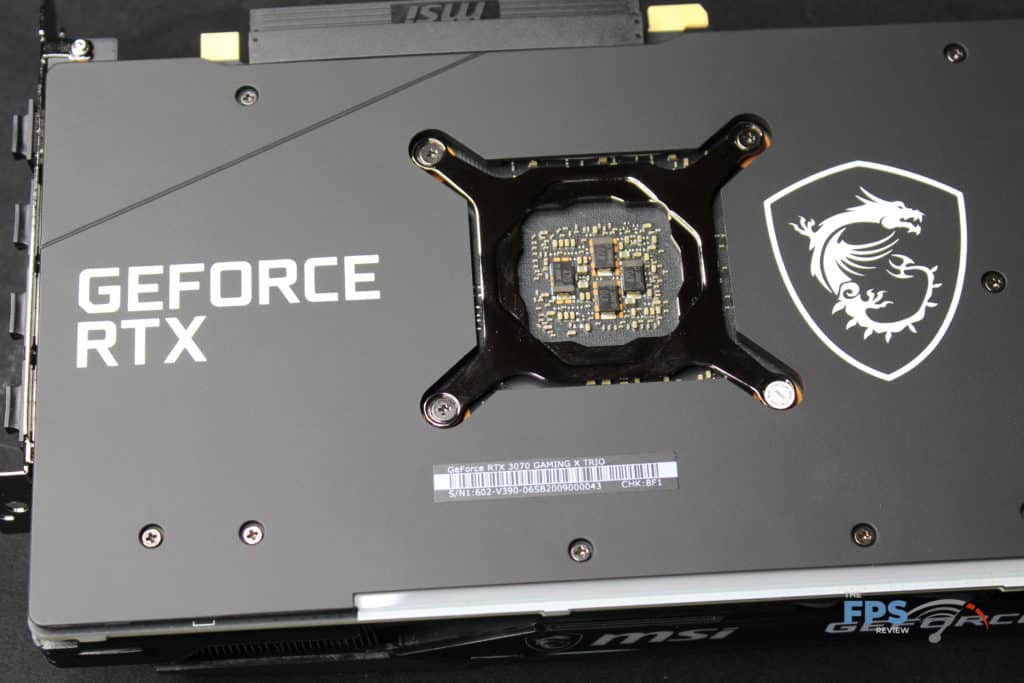 MSI GeForce RTX 3070 GAMING X TRIO Model Number on Back view