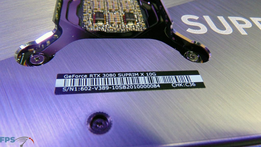 MSI GeForce RTX 3080 SUPRIM X Product Label