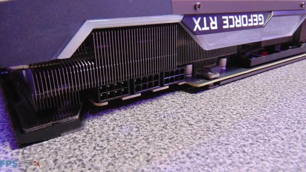 MSI GeForce RTX 3080 SUPRIM X Heatsink Edge of Card