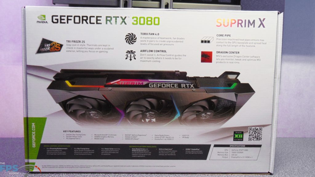 MSI GeForce RTX 3080 SUPRIM X Box Back