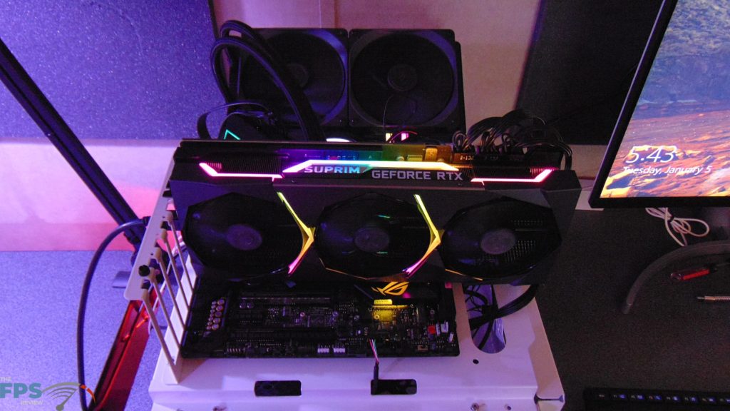 MSI GeForce RTX 3080 SUPRIM X Whole video card RGB in the dark