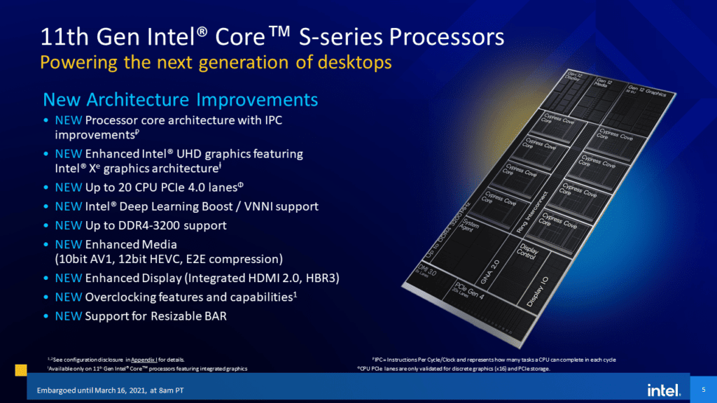 Intel 11th Gen Core Desktop Processor  Rocket Lake-S Architecture Improvements
