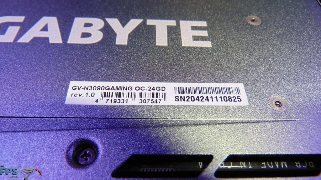 GIGABYTE GeForce RTX 3090 GAMING OC Label