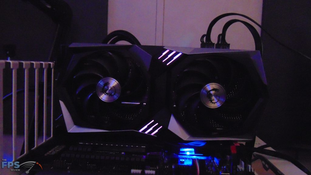 MSI Radeon RX 6700 XT GAMING X front view rgb installed in computer