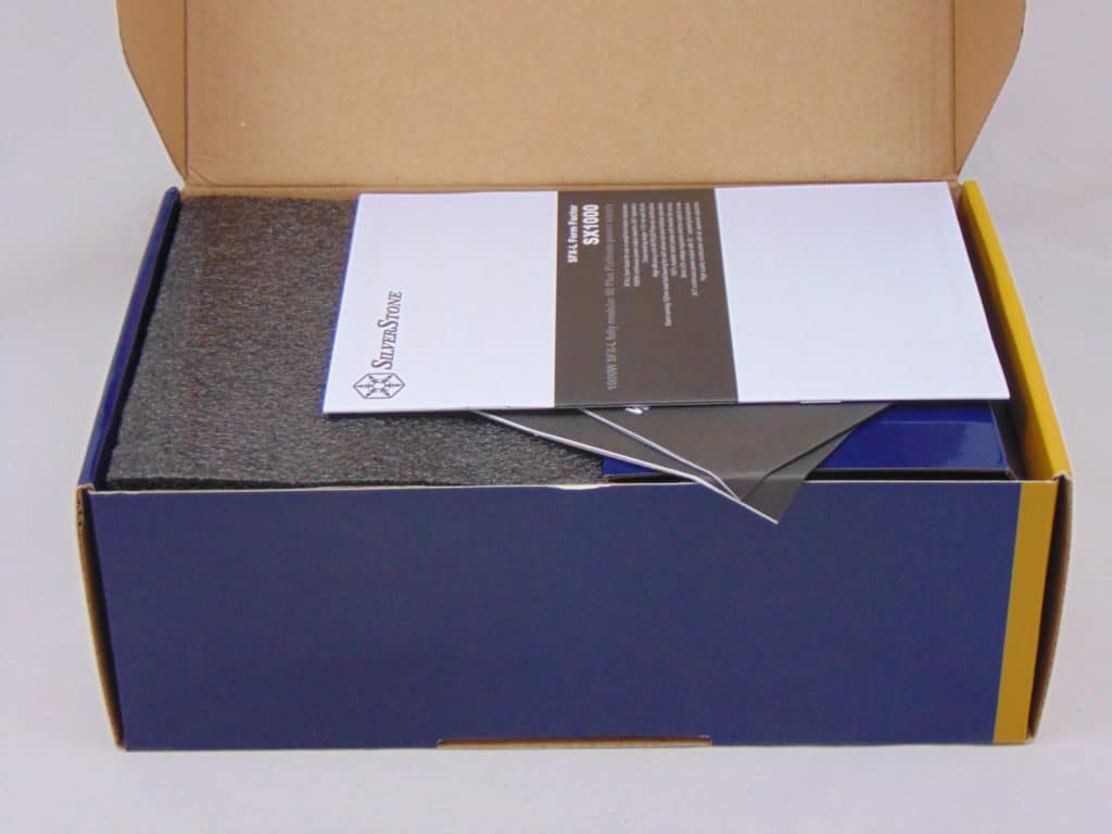 SilverStone SX1000 1000W SFX-L Power Supply box contents
