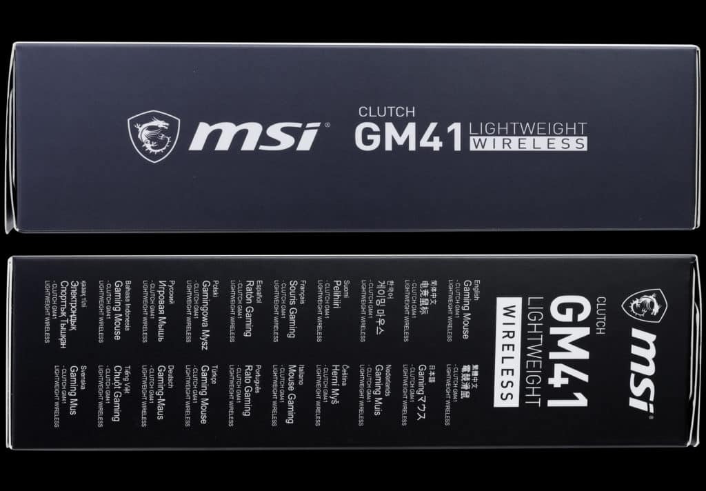 MSI CLUTCH GM41 LIGHTWEIGHT WIRELESS Box Sides Shots