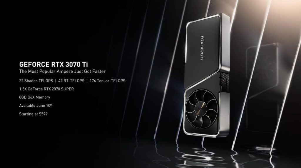 NVIDIA GeForce RTX 3070 Ti Founders Edition specification presentation slide
