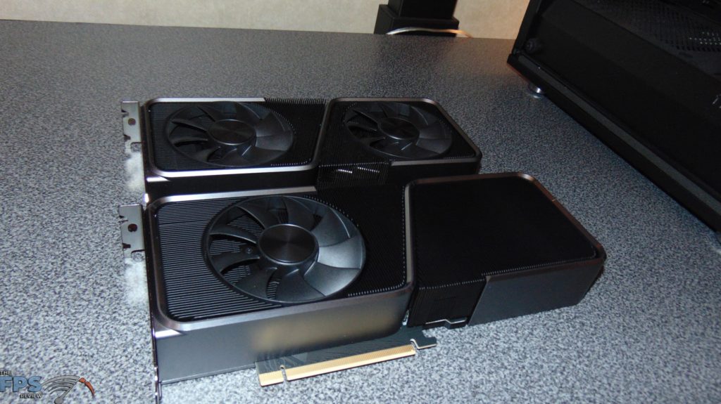 NVIDIA GeForce RTX 3070 Ti Founders Edition video card side by side with nvidia geforce rtx 3070 founders edition video card