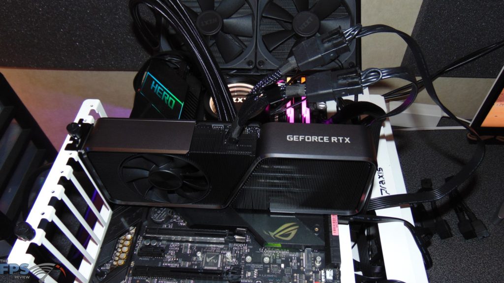 NVIDIA GeForce RTX 3070 Ti Founders Edition video card installed in computer