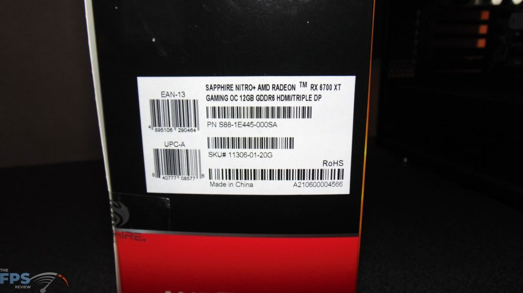 SAPPHIRE NITRO+ Radeon RX 6700 XT GAMING OC box label