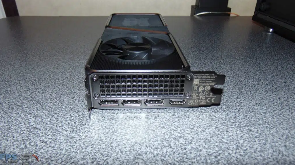 NVIDIA GeForce RTX 3070 Ti Founders Edition closeup of display and hdmi ports