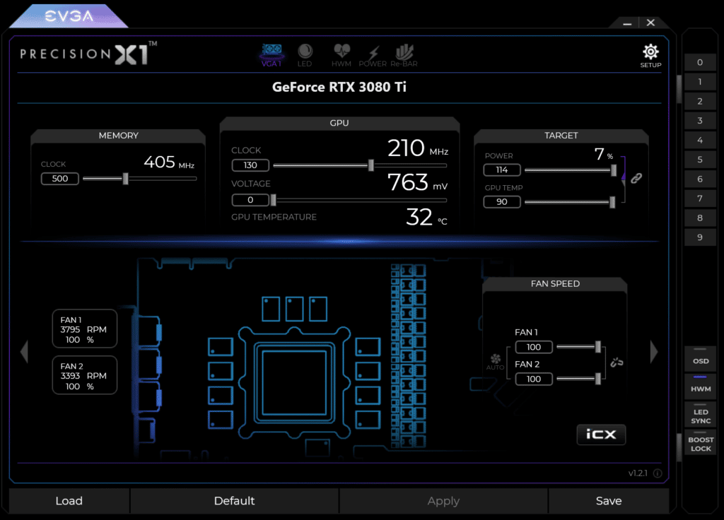 EVGA Precision X1 Overclocking Software Highest Overclock on NVIDIA GeForce RTX 3080 Ti Founders Edition