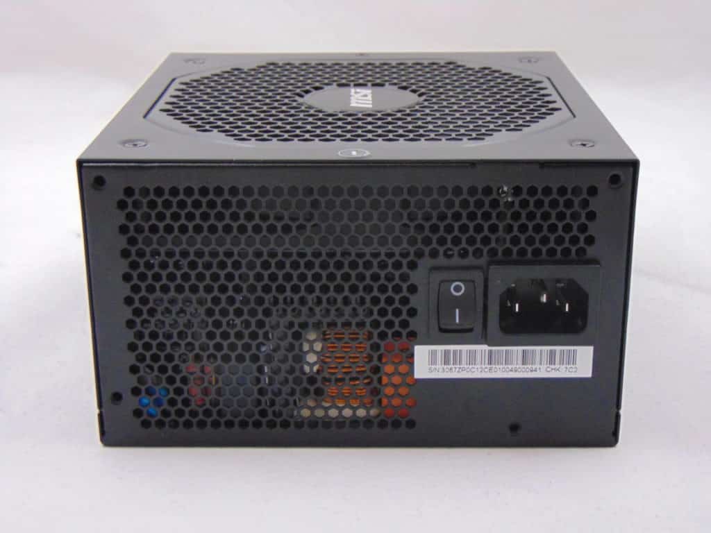 MSI A850GF 850W Power Supply back view