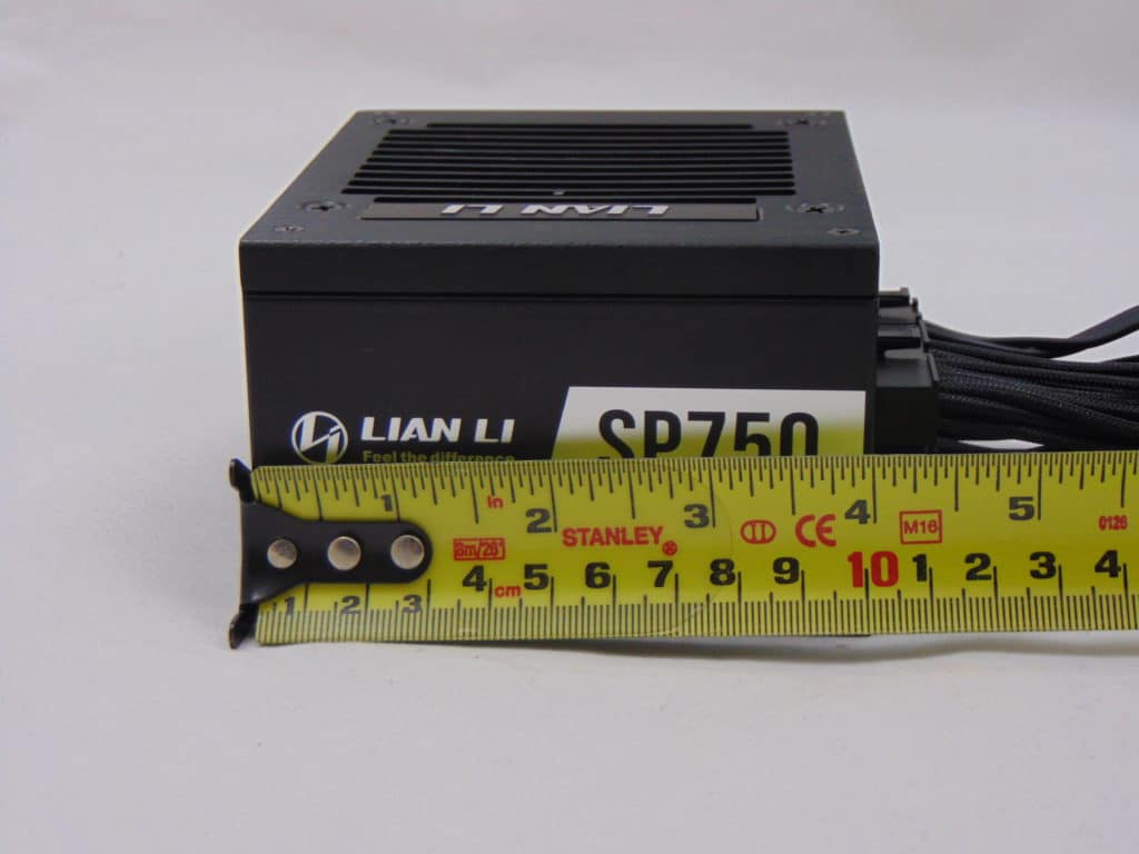 Lian Li SP750 Power Supply Length with Ruler
