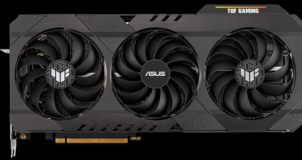 ASUS TUF Gaming Radeon RX 6700 XT OC Edition video card top view