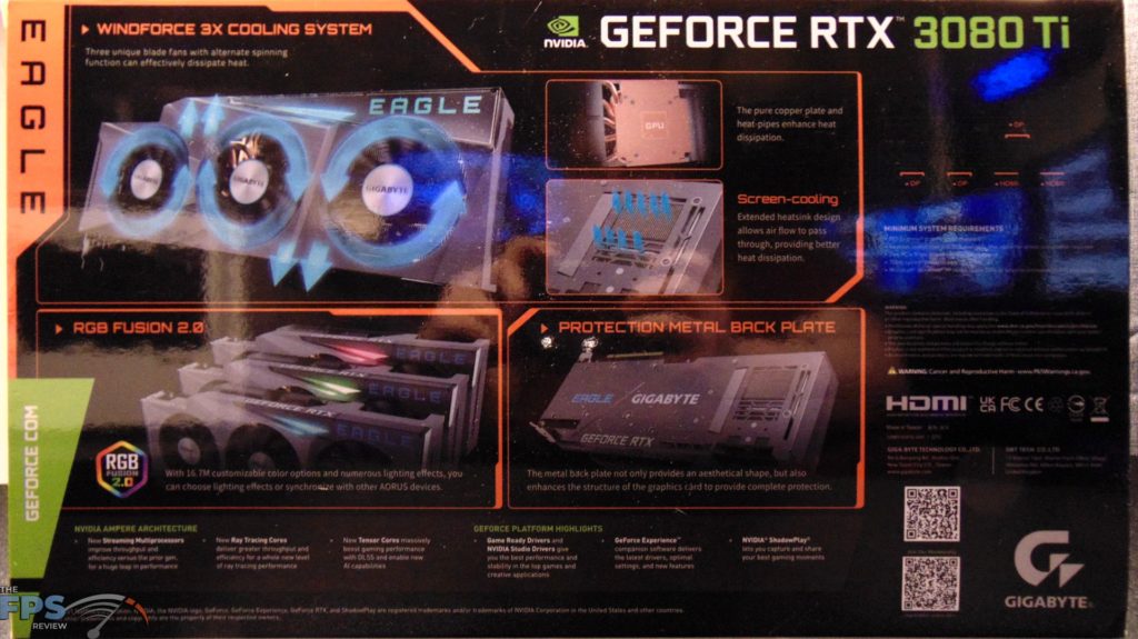 GIGABYTE GeForce RTX 3080 Ti EAGLE 12G Video Card box back