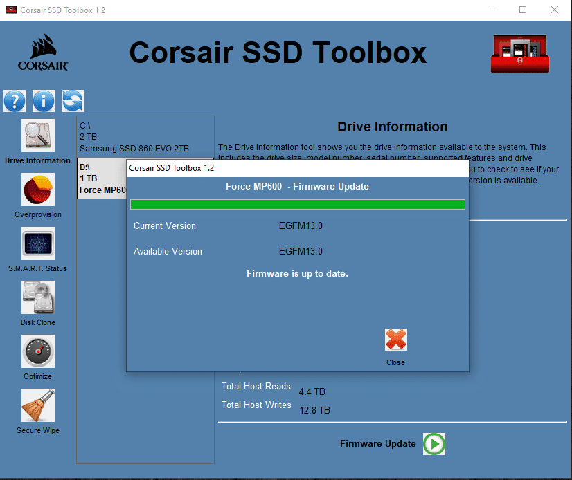 CORSAIR SSD Toolbox Firmware Update
