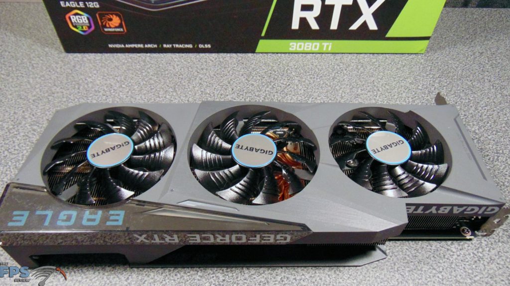 GIGABYTE GeForce RTX 3080 Ti EAGLE 12G Video Card top down view front