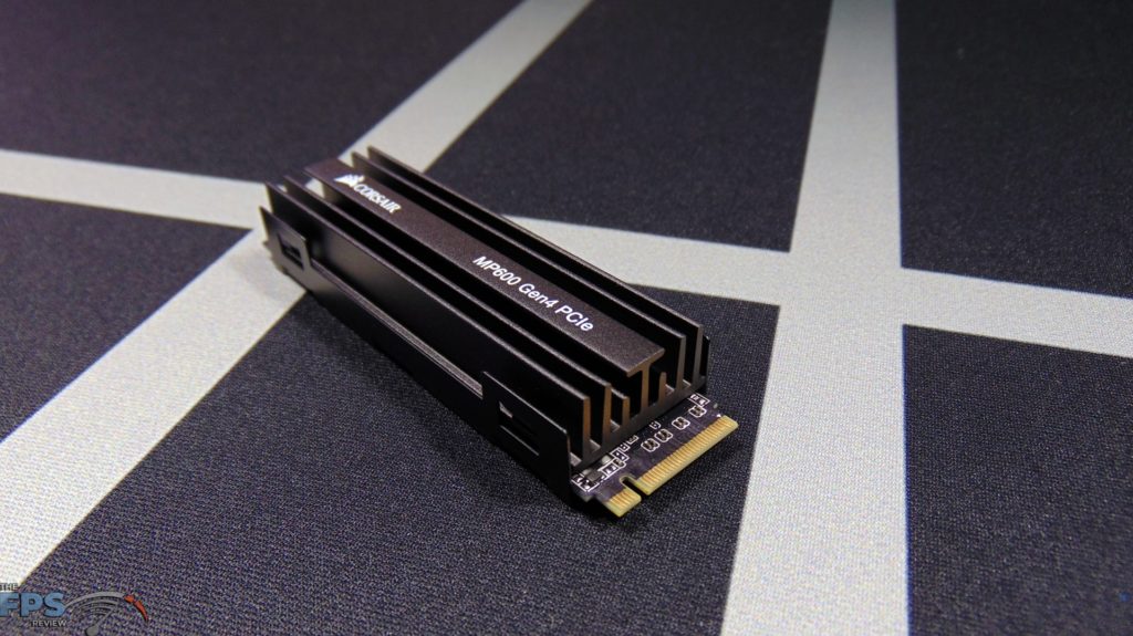 CORSAIR Force Series MP600 1TB Gen4 PCIe x4 NVMe SSD top view turned