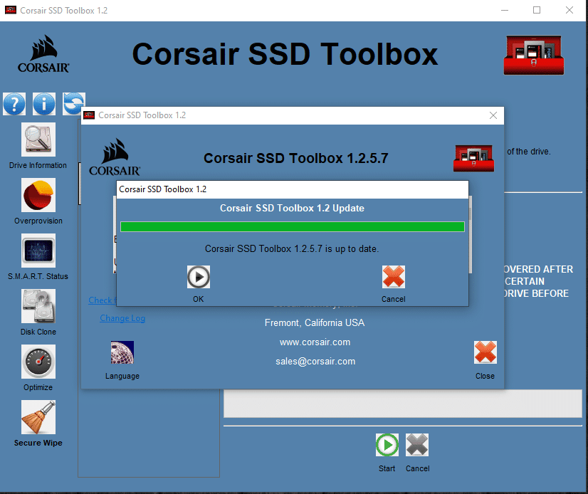 CORSAIR SSD Toolbox Version Number