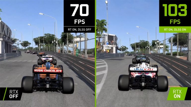F1 2021 Debuts with Ray Tracing and NVIDIA DLSS, Boosting Performance by Up to 65 Percent