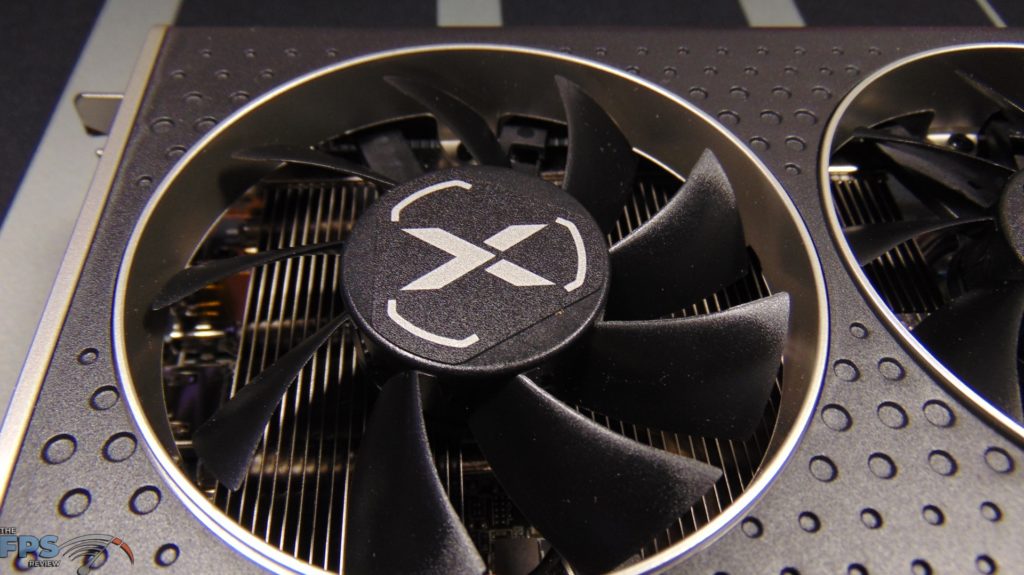 XFX SPEEDSTER MERC 308 Radeon RX 6600 XT Black Closeup of Fan