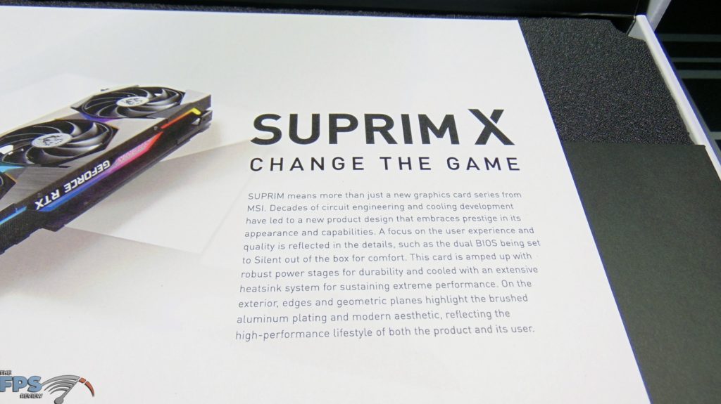 MSI GeForce RTX 3070 Ti SUPRIM X 8G SUPRIM X Change the Game