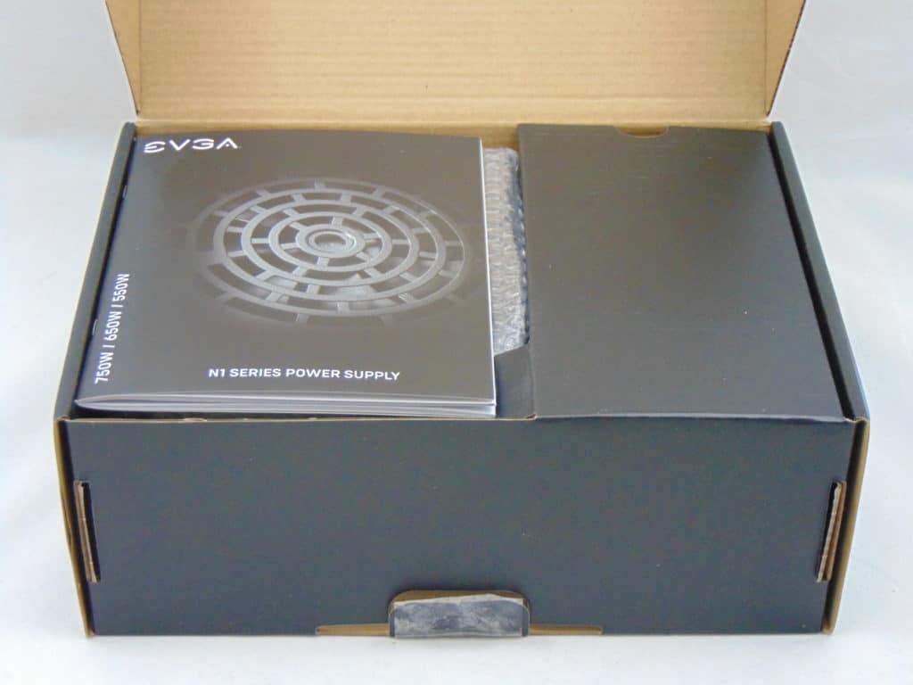 EVGA N1 750W Power Supply Inside Box