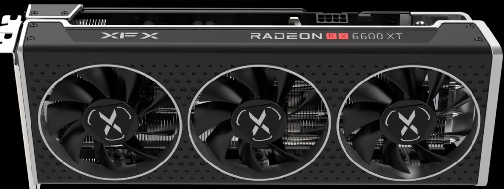 XFX SPEEDSTER MERC 308 Radeon RX 6600 XT Black Video Card Top View