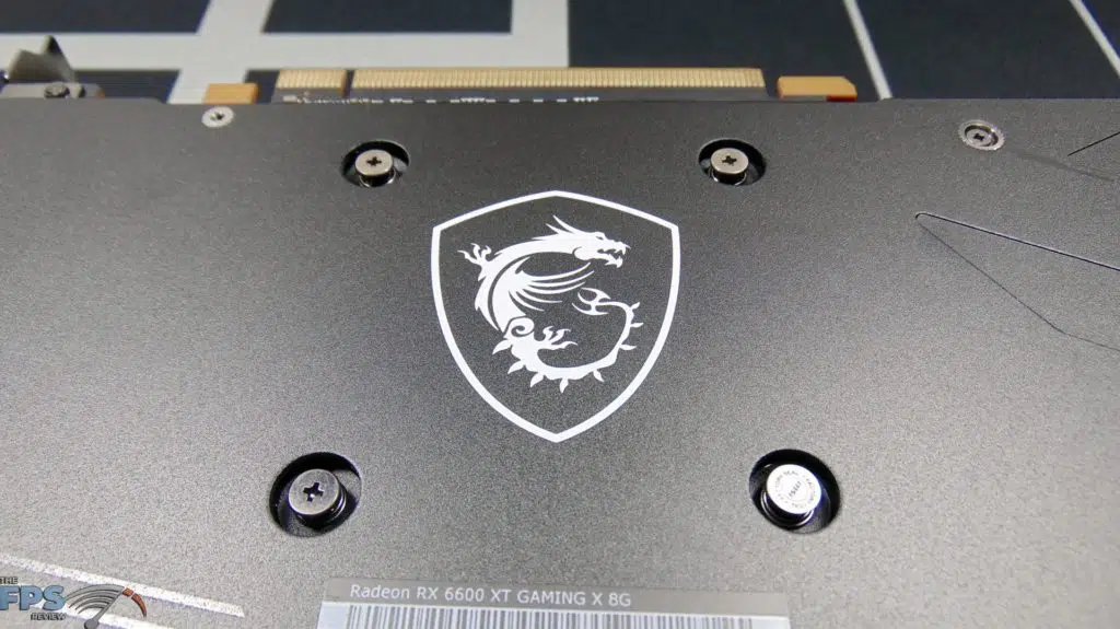 MSI Radeon RX 6600 XT GAMING X Video Card Backplate MSI Logo