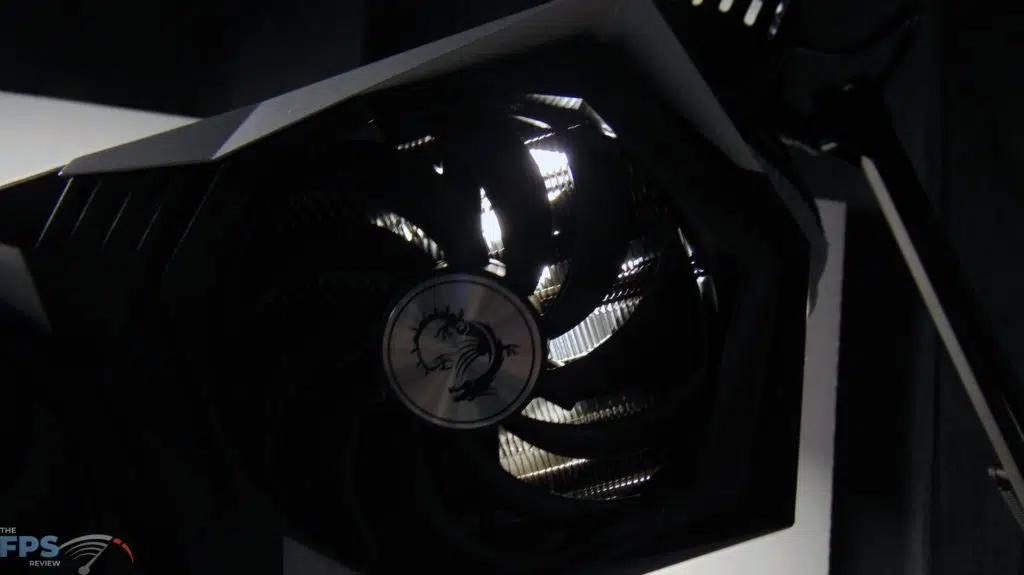 MSI Radeon RX 6600 XT GAMING X Video Card Light Shinning Through Airflow Passthrough