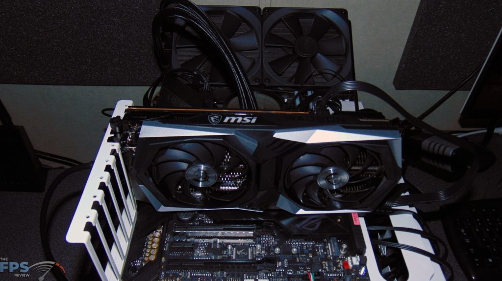 MSI Radeon RX 6600 XT GAMING X Video Card Top View in Computer