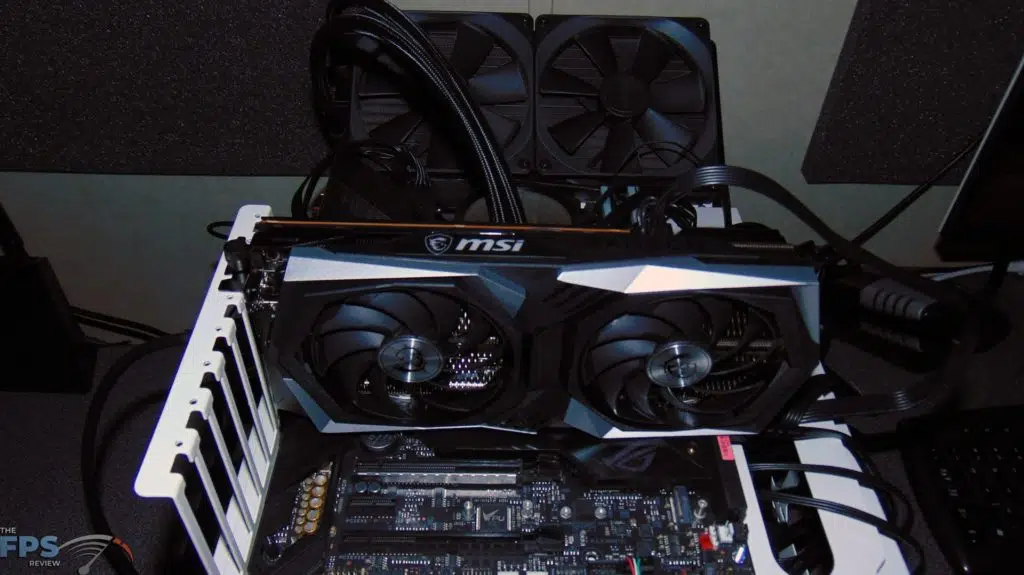 MSI Radeon RX 6600 XT GAMING X Video Card Top View in Computer